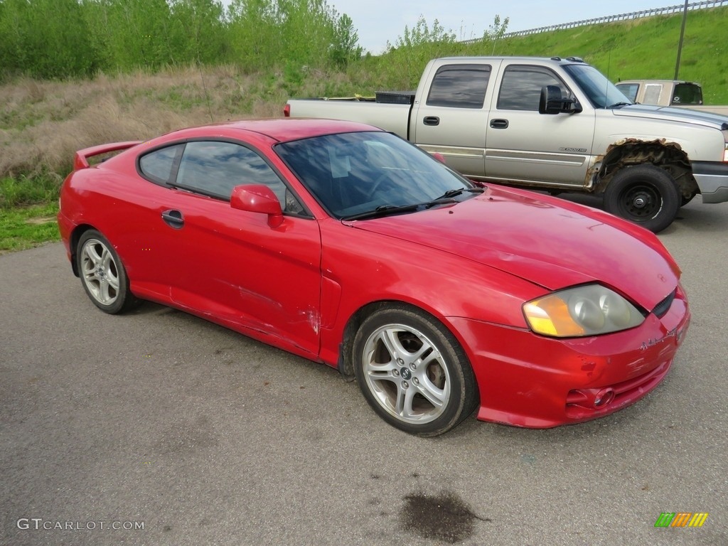 2003 Tiburon  - Rally Red / Black photo #2