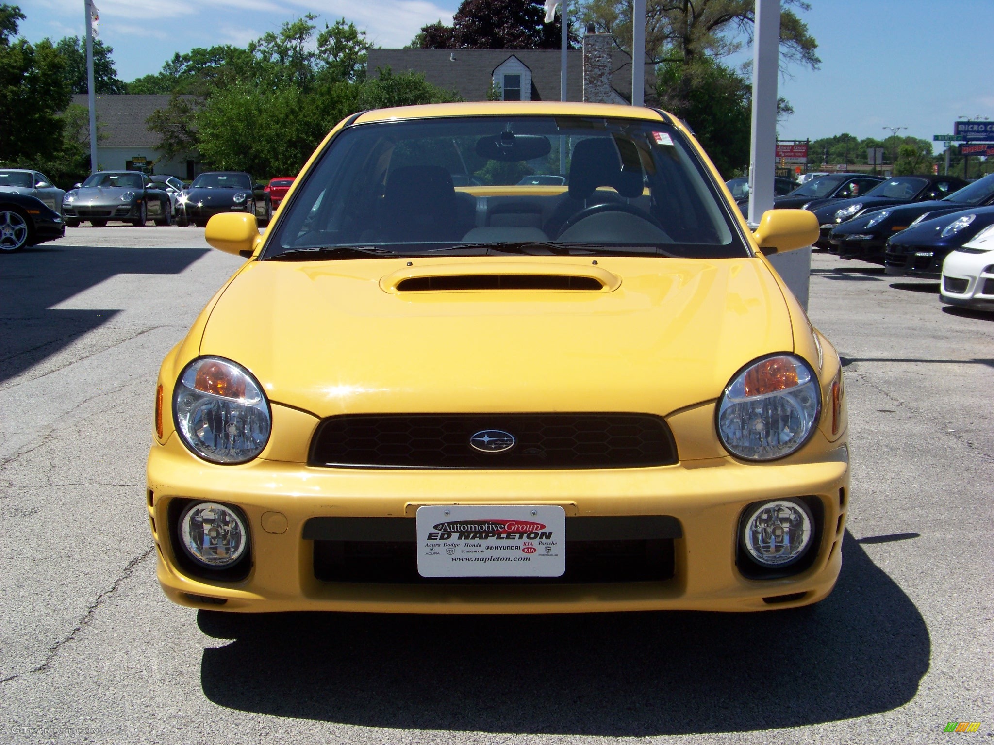 2003 Impreza WRX Sedan - Sonic Yellow / Grey/Blue photo #2