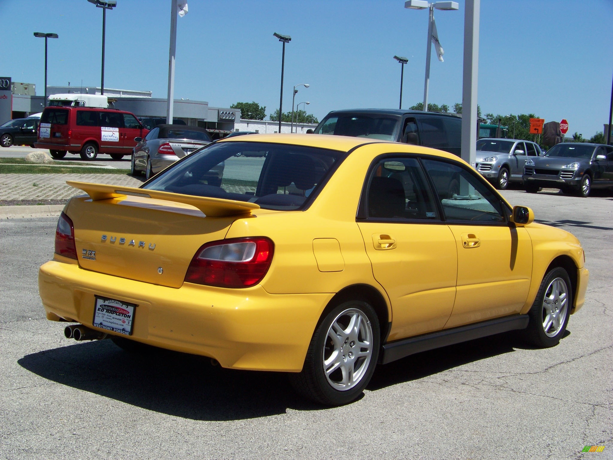 2003 Impreza WRX Sedan - Sonic Yellow / Grey/Blue photo #5