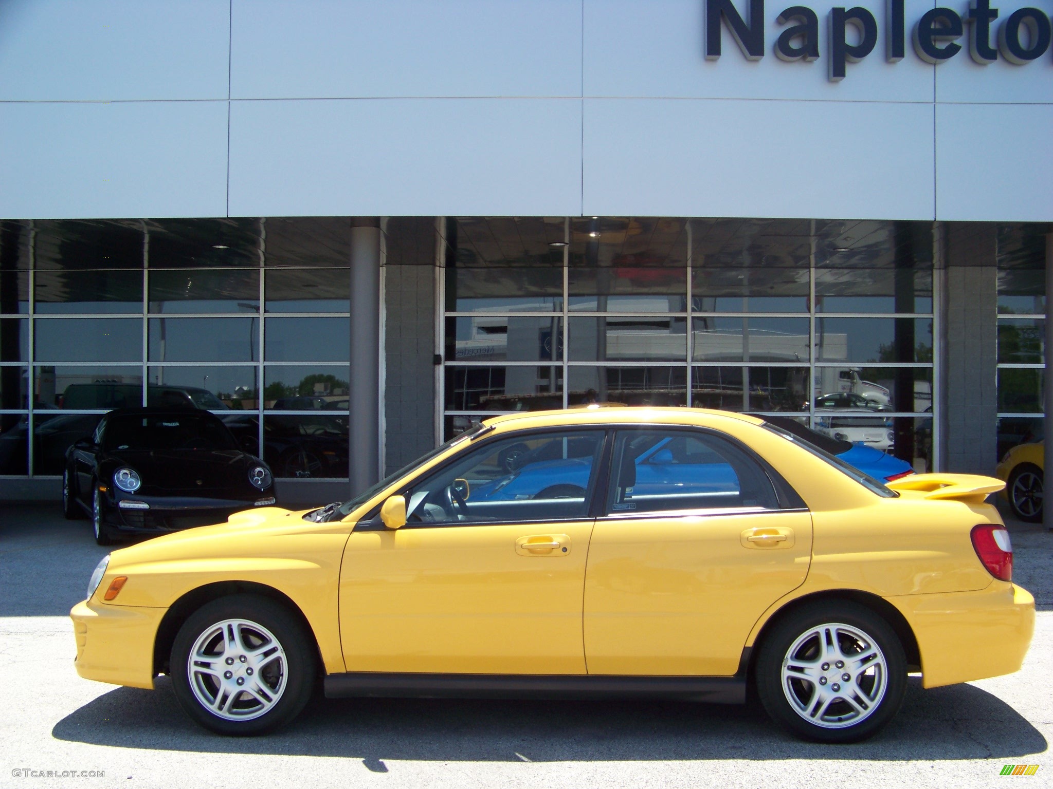 2003 Impreza WRX Sedan - Sonic Yellow / Grey/Blue photo #7