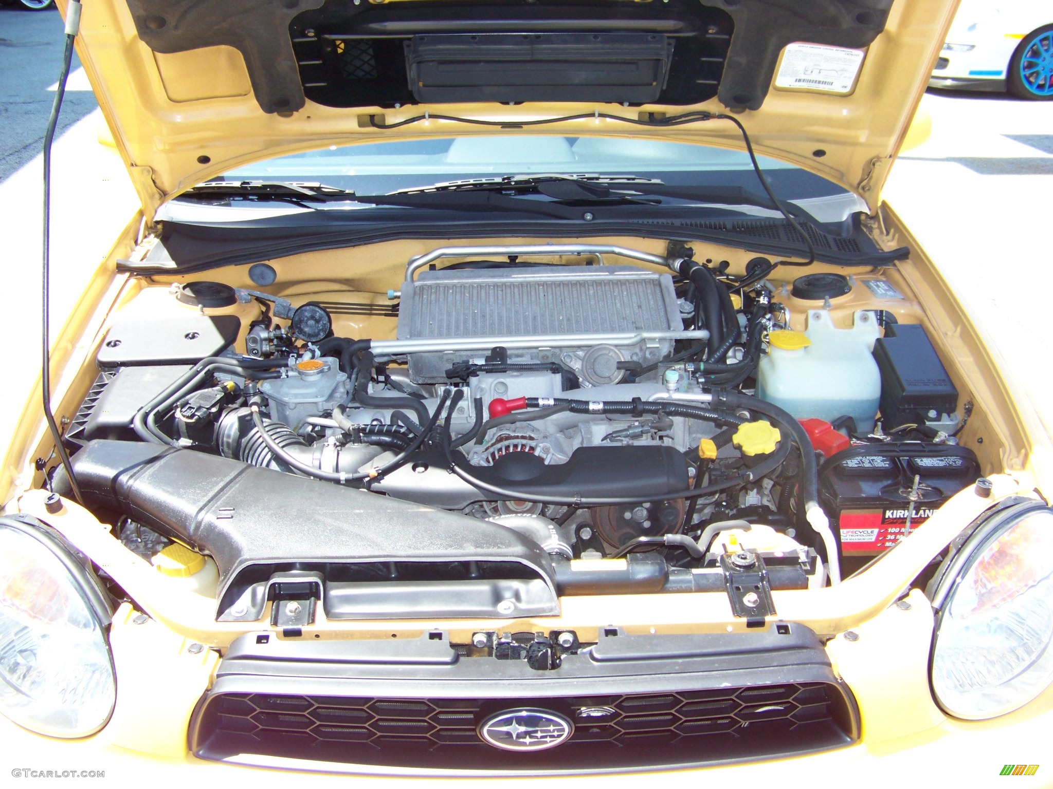 2003 Impreza WRX Sedan - Sonic Yellow / Grey/Blue photo #15