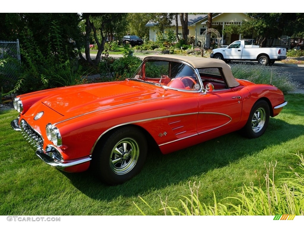 1958 Corvette Convertible - Red / Red photo #6