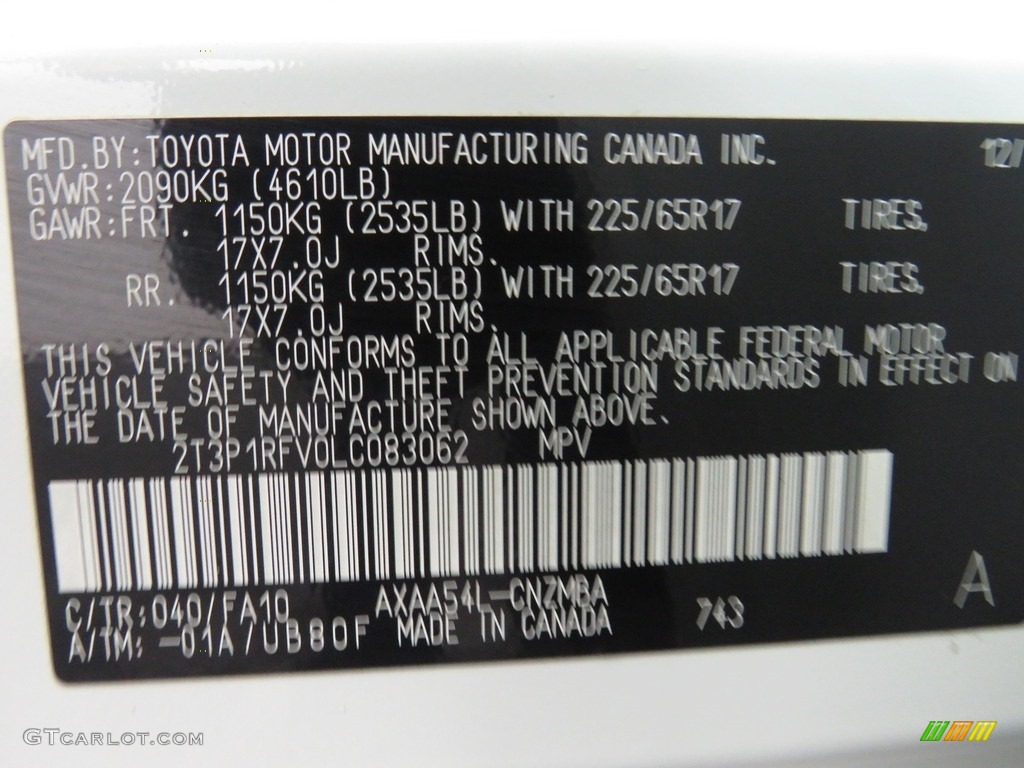 2020 RAV4 XLE AWD - Super White / Light Gray photo #35