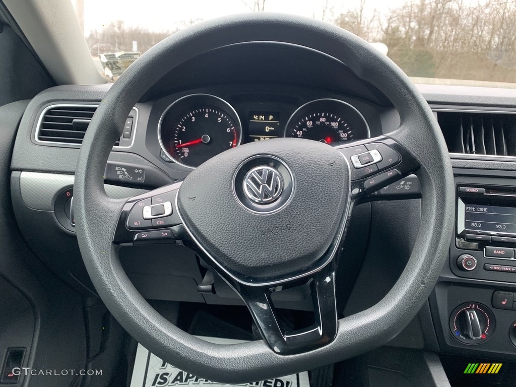 2015 Volkswagen Jetta SE Sedan Titan Black Steering Wheel Photo #138759831