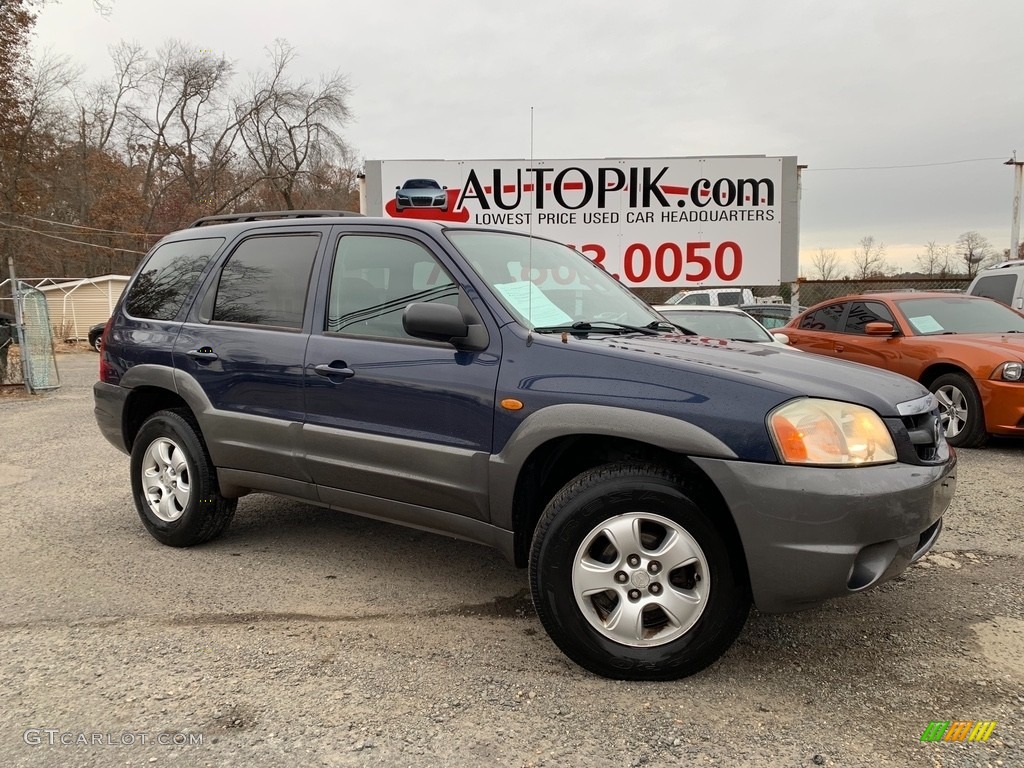 2004 Tribute ES V6 4WD - Calypso Blue Metallic / Medium Pebble Beige photo #1