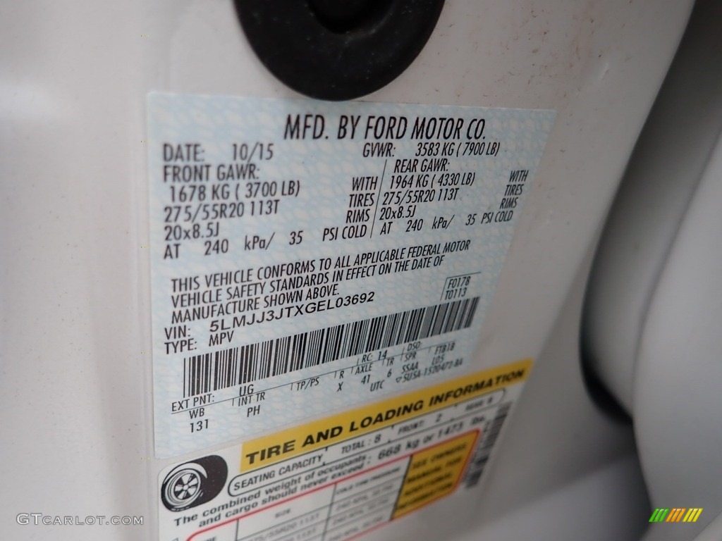 2016 Lincoln Navigator L Select 4x4 Color Code Photos