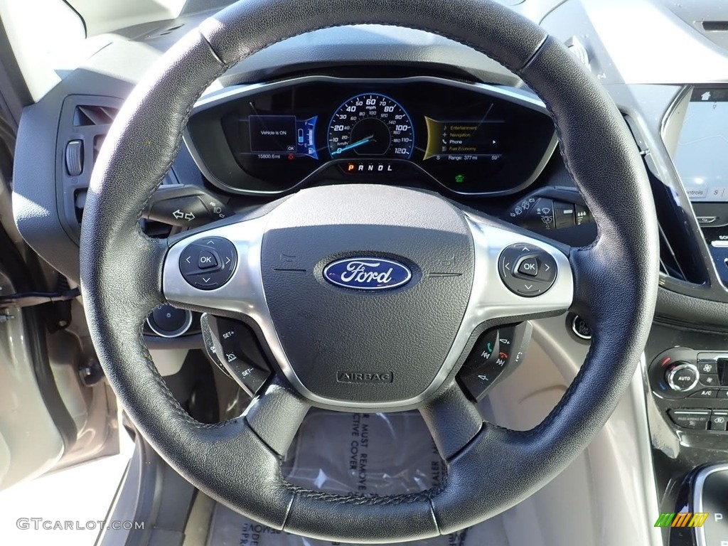 2016 Ford C-Max Energi Medium Light Stone Steering Wheel Photo #138764427