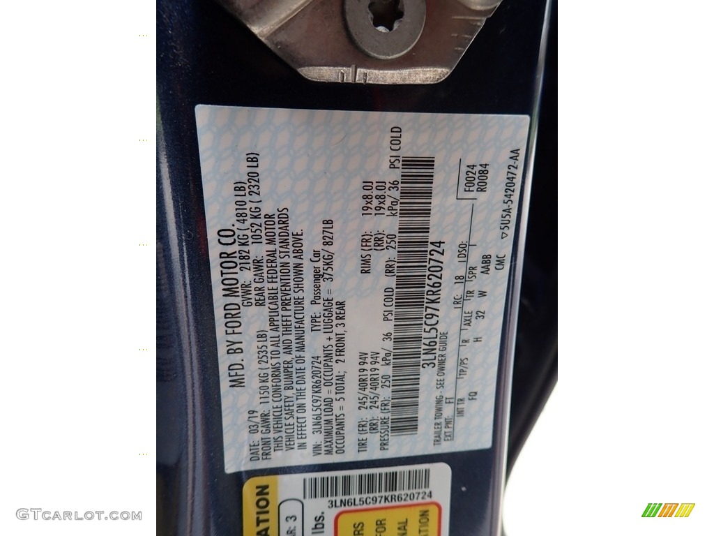 2019 MKZ Color Code FT for Blue Diamond Photo #138765636