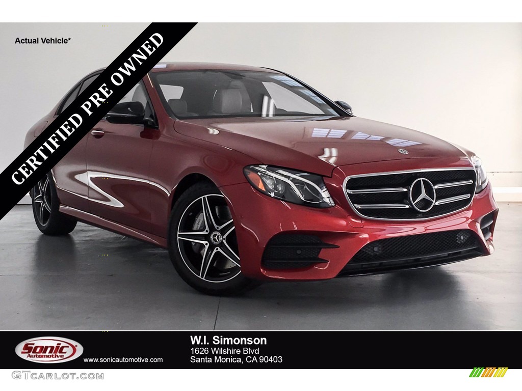 2018 E 300 Sedan - designo Cardinal Red Metallic / Macchiato Beige/Black photo #1