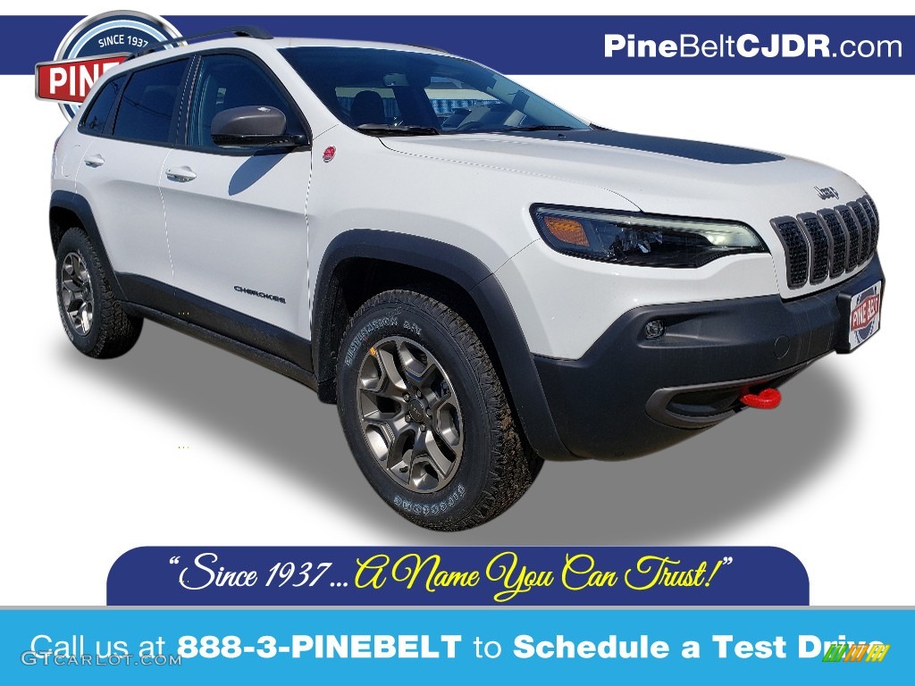 2020 Cherokee Trailhawk 4x4 - Bright White / Black photo #1