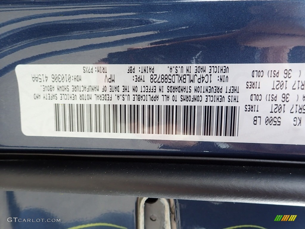 2020 Cherokee Color Code PBF for Blue Shade Pearl Photo #138775188