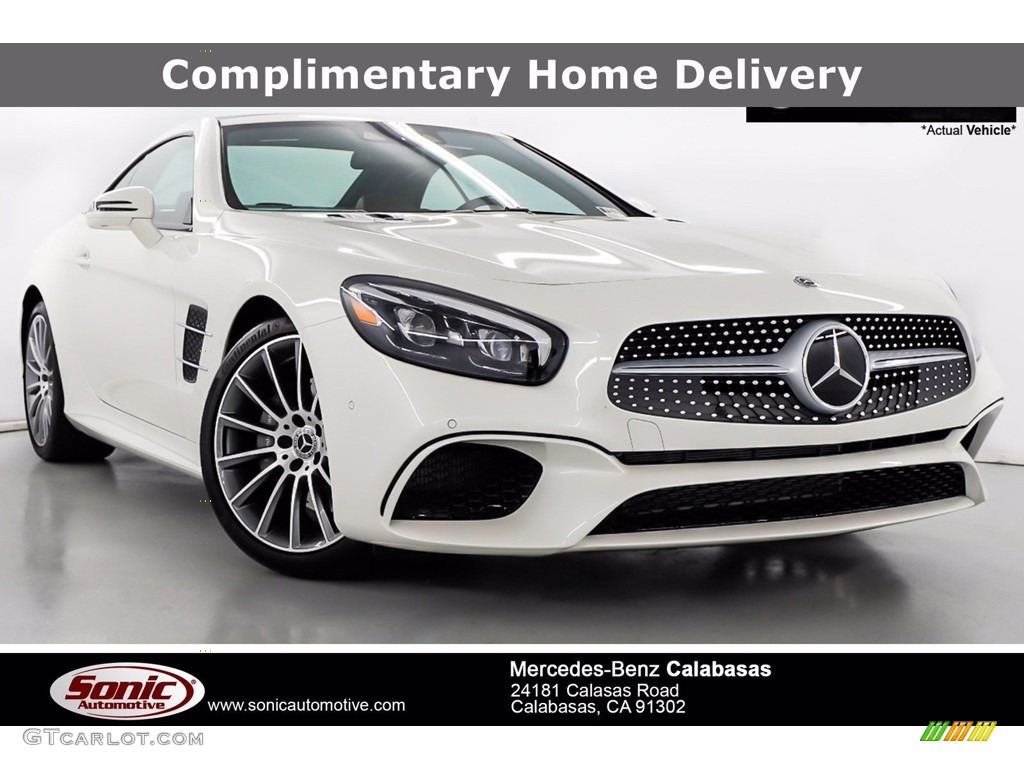 2020 SL 450 Roadster - designo Diamond White Metallic / Bengal Red/Black photo #1