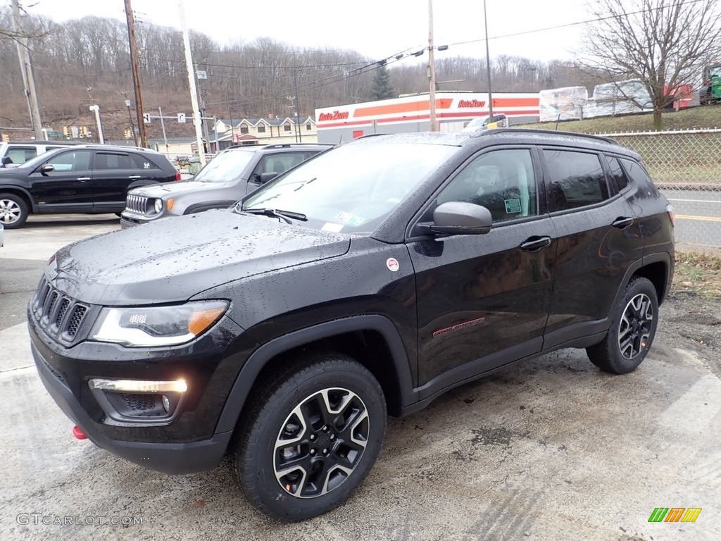 2020 Compass Trailhawk 4x4 - Diamond Black Crystal Pearl / Ruby Red/Black photo #1