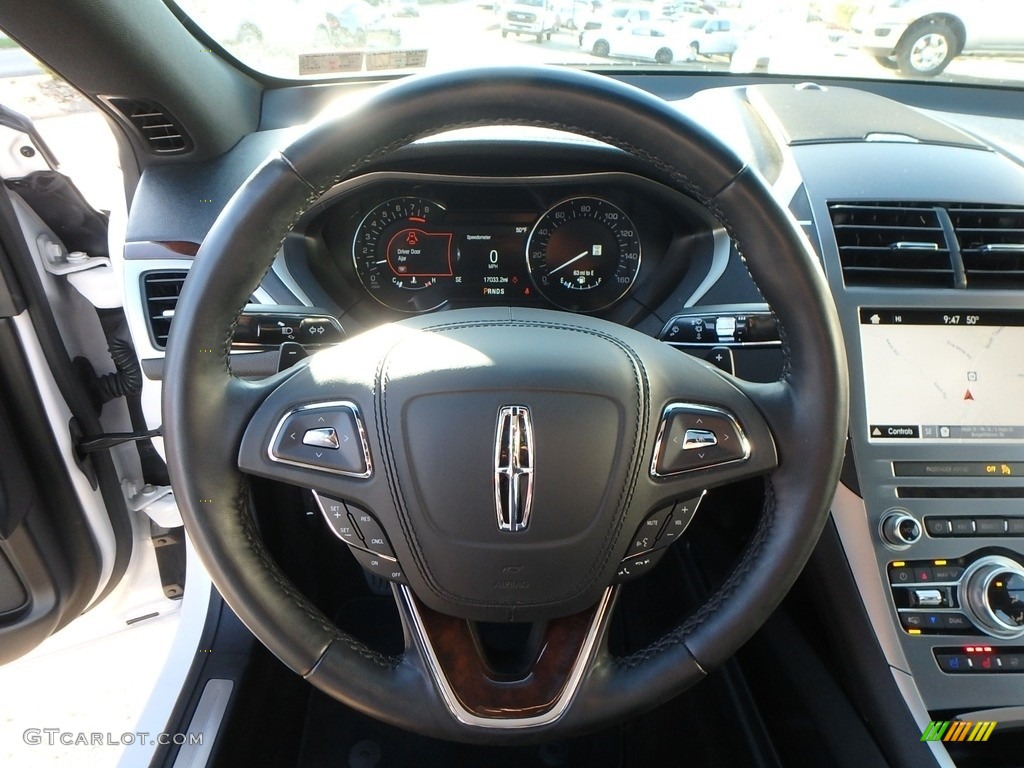 2018 Lincoln MKZ Select AWD Ebony Steering Wheel Photo #138778233
