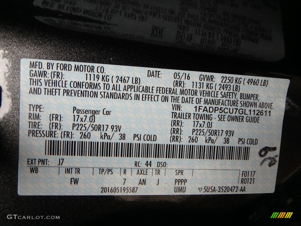 2016 C-Max Color Code J7 for Magnetic Photo #138778881