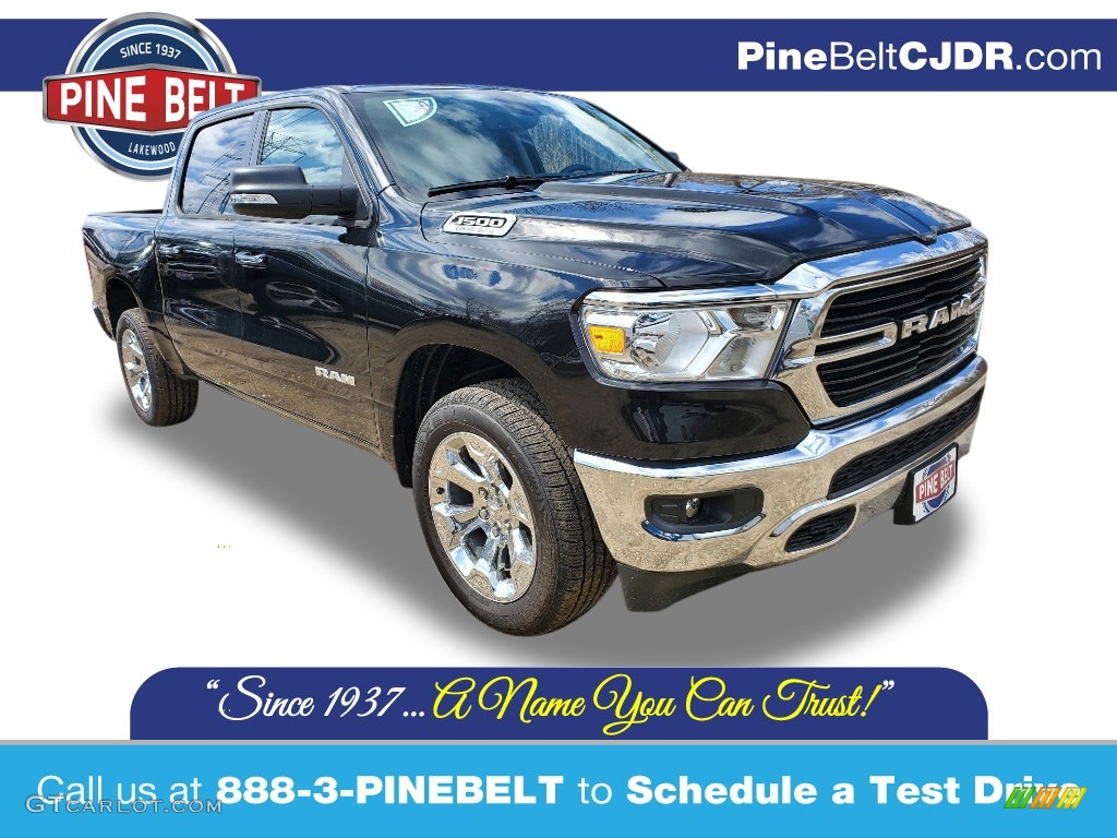 2020 1500 Big Horn Crew Cab 4x4 - Diamond Black Crystal Pearl / Black/Diesel Gray photo #1