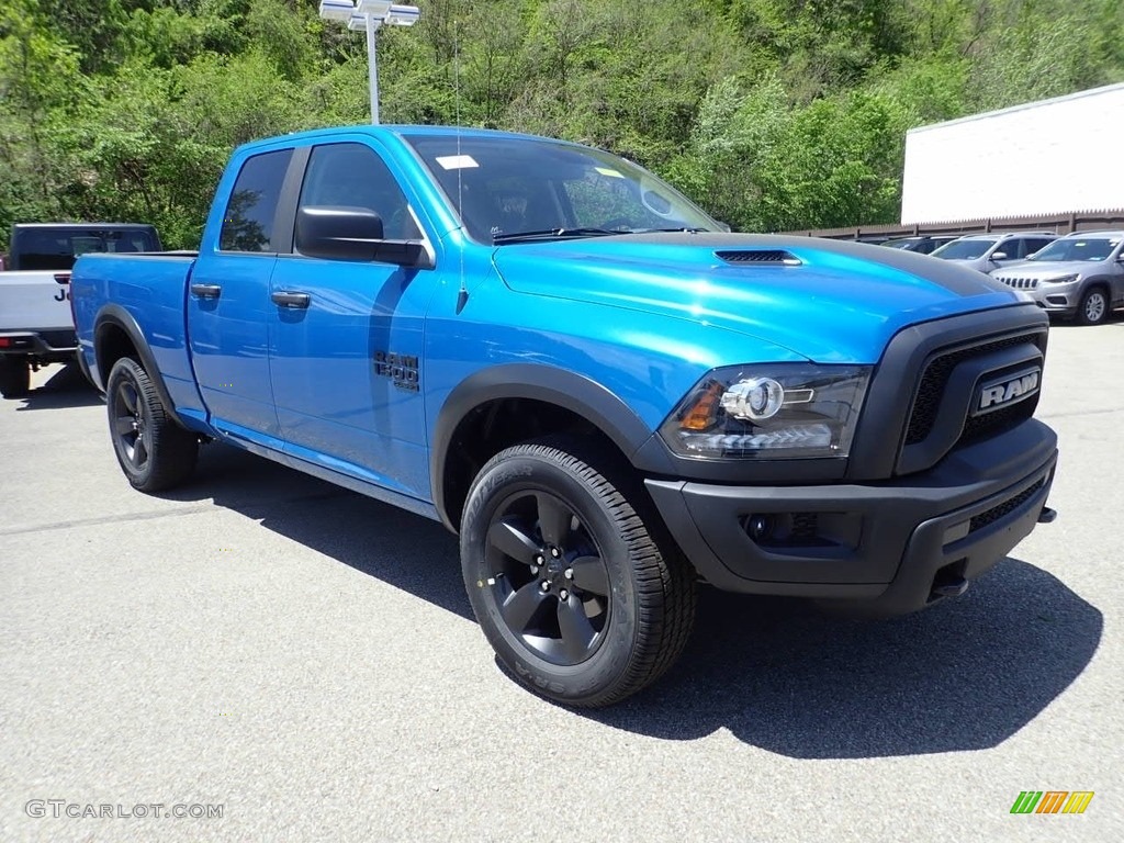 2020 1500 Classic Warlock Quad Cab 4x4 - Hydro Blue Pearl / Black photo #3