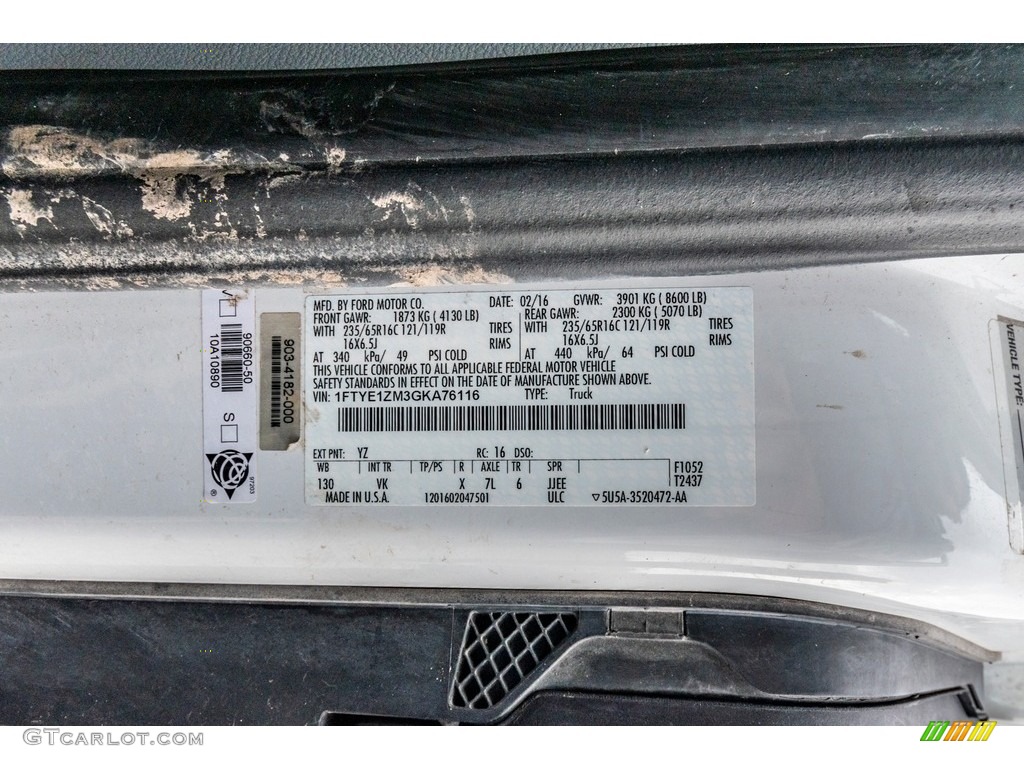 2016 Transit Color Code YZ for Oxford White Photo #138784911