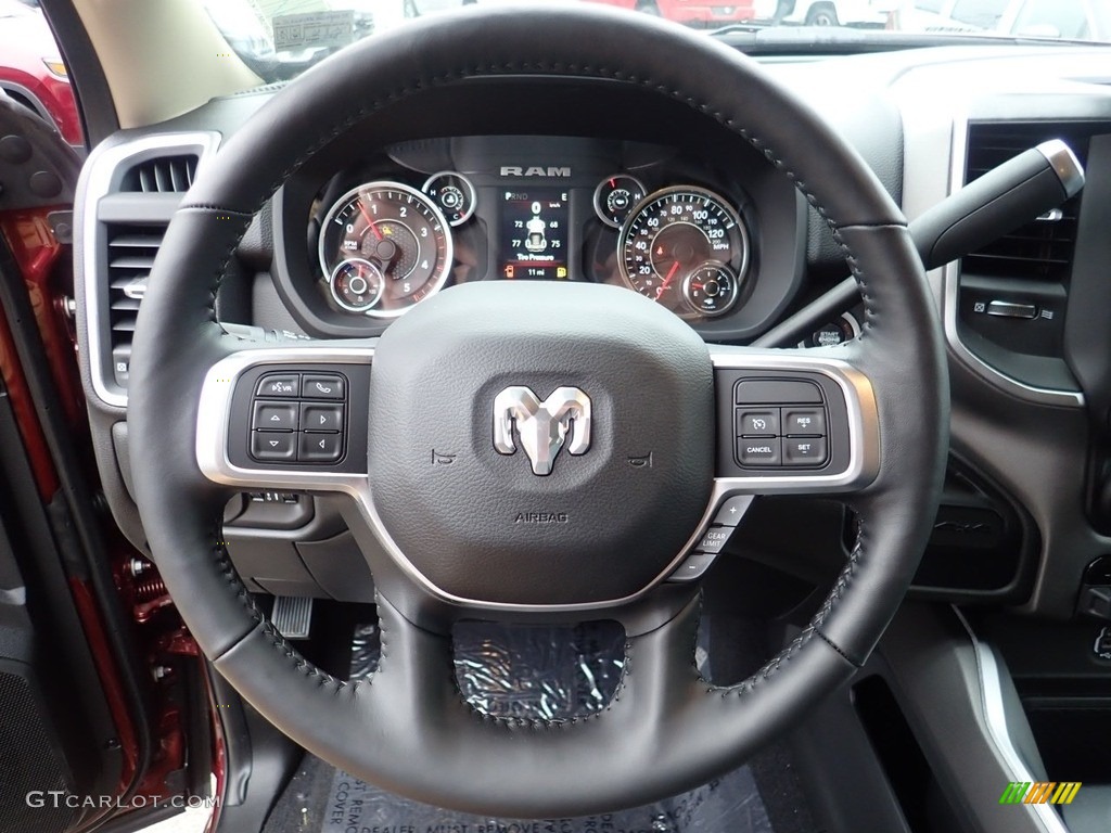 2019 Ram 2500 Bighorn Mega Cab 4x4 Black/Diesel Gray Steering Wheel Photo #138785151