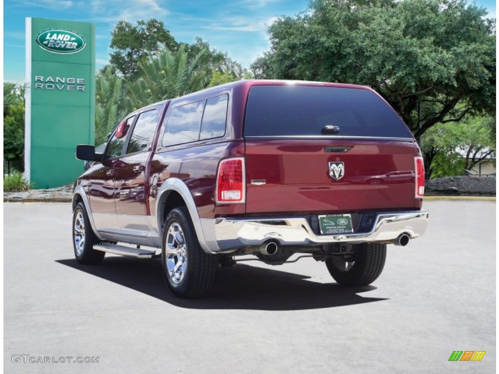 2018 1500 Laramie Crew Cab 4x4 - Delmonico Red Pearl / Canyon Brown/Light Frost Beige photo #5