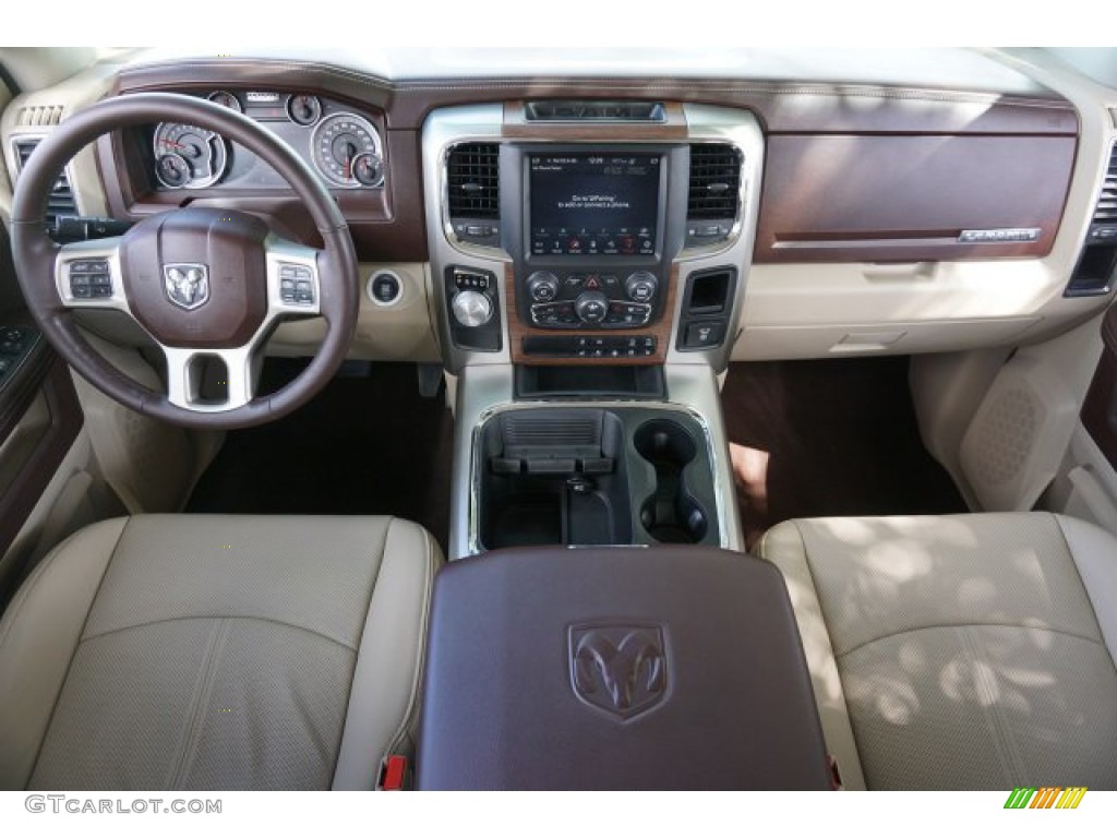 2018 1500 Laramie Crew Cab 4x4 - Delmonico Red Pearl / Canyon Brown/Light Frost Beige photo #25