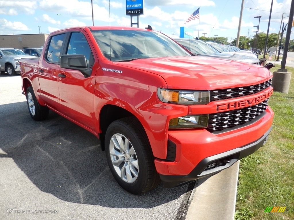 2020 Silverado 1500 Custom Crew Cab 4x4 - Red Hot / Jet Black photo #3