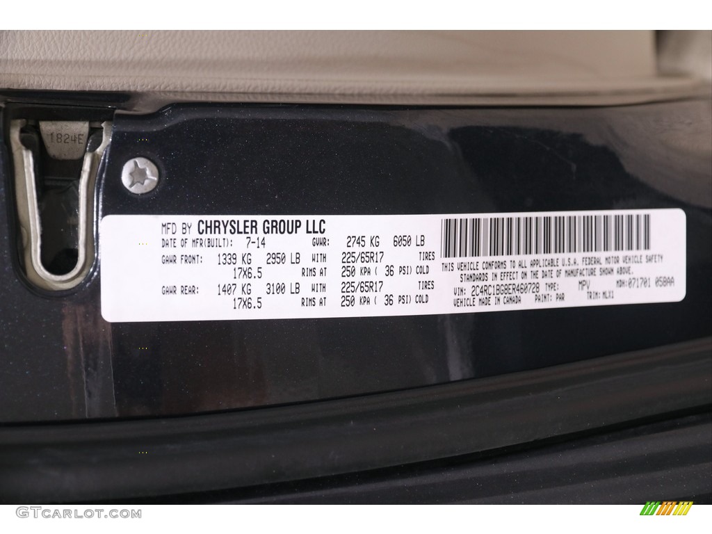 2014 Town & Country Touring - Maximum Steel Metallic / Black/Light Graystone photo #24