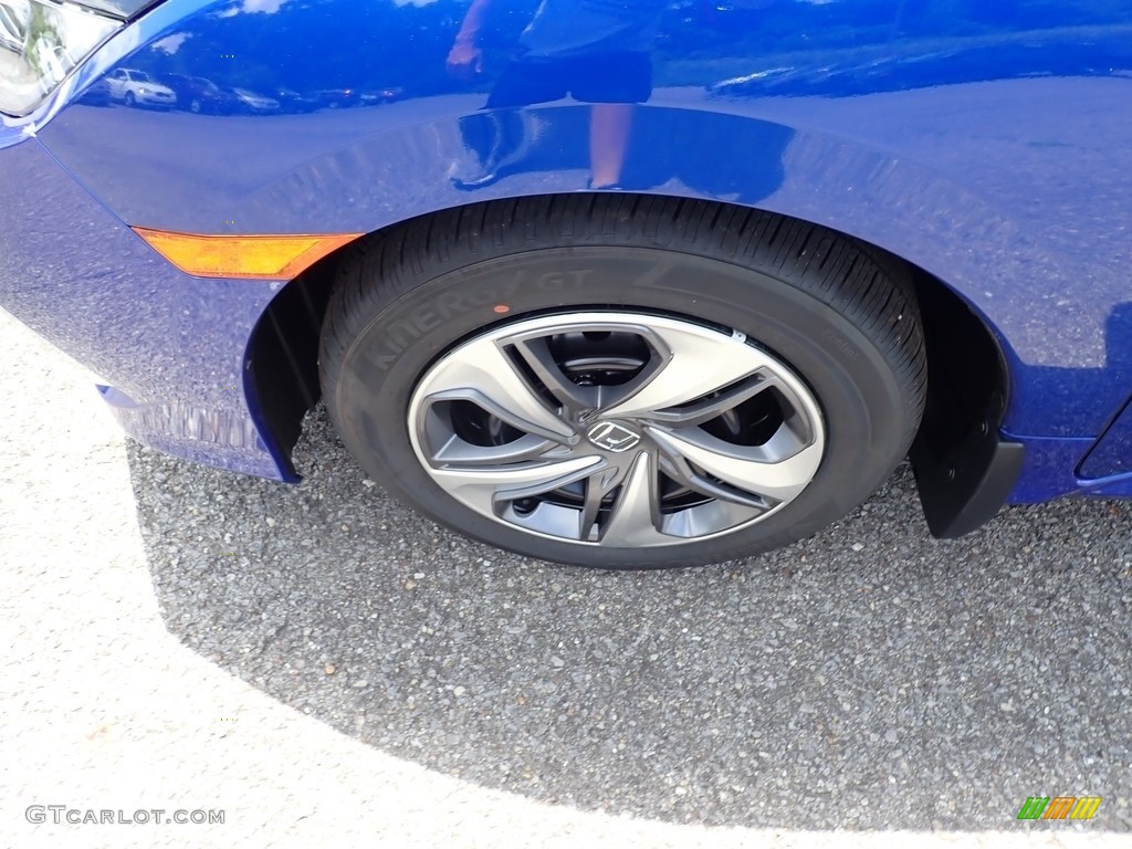 2020 Civic LX Sedan - Aegean Blue Metallic / Black photo #2