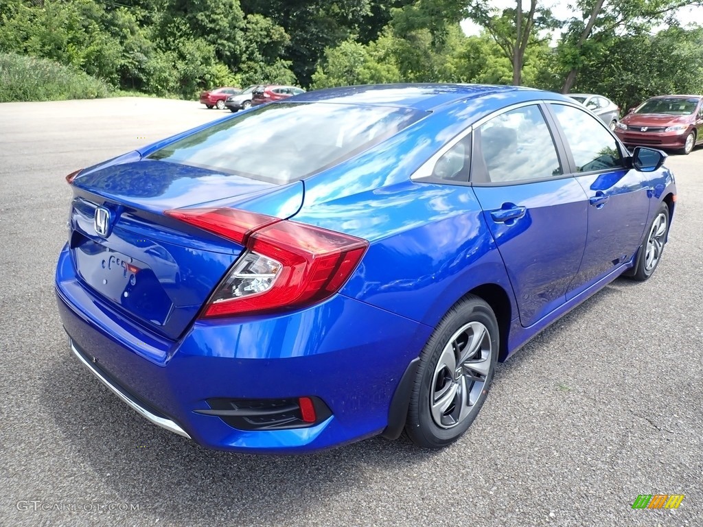 2020 Civic LX Sedan - Aegean Blue Metallic / Black photo #6