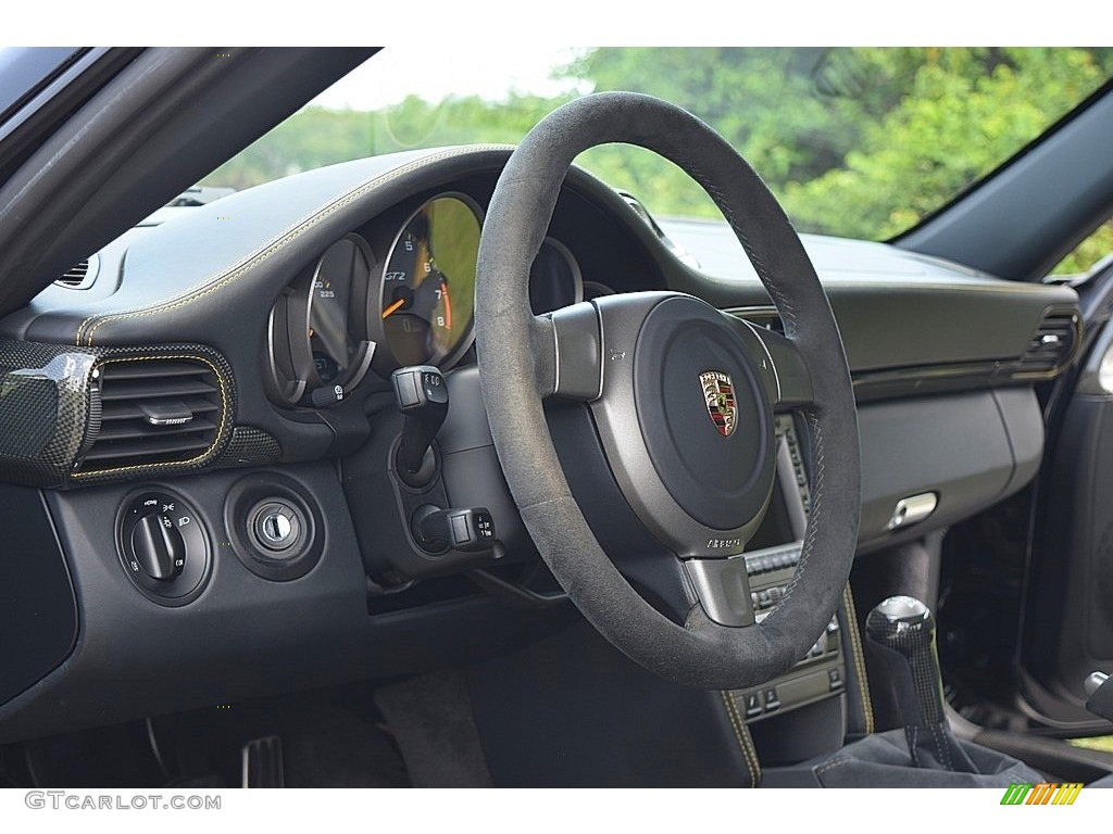 2008 Porsche 911 GT2 Black Steering Wheel Photo #138809768