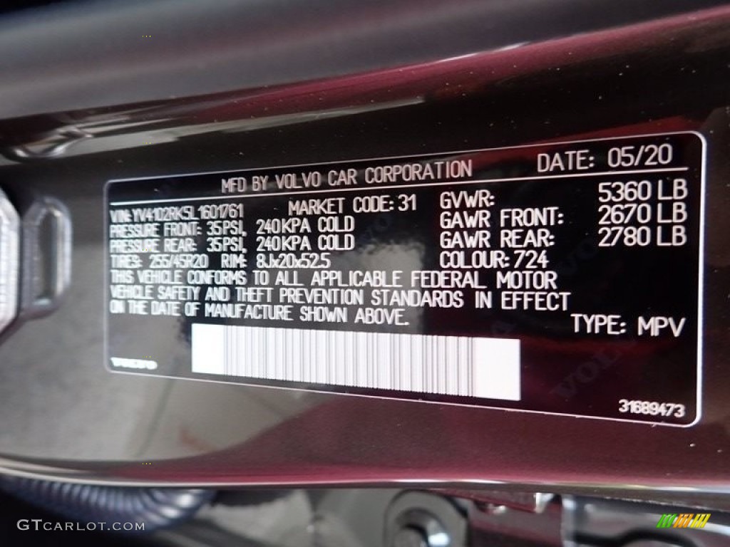 2020 XC60 T5 AWD Momentum - Pine Grey Metallic / Blonde photo #12