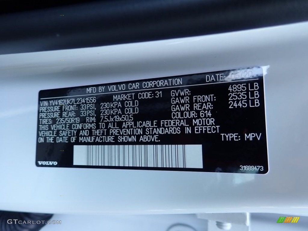 2020 XC40 T5 Momentum AWD - Ice White / Charcoal photo #11