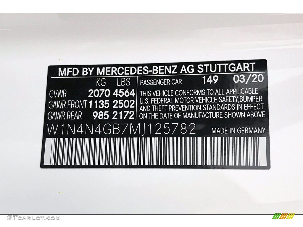 2021 GLA Color Code 149 for Polar White Photo #138814829