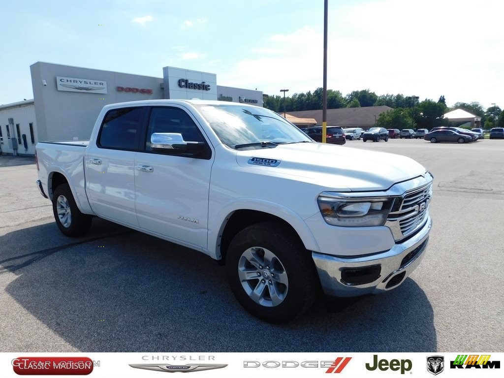 2020 1500 Laramie Crew Cab 4x4 - Ivory White Tri-Coat Pearl / Black photo #1