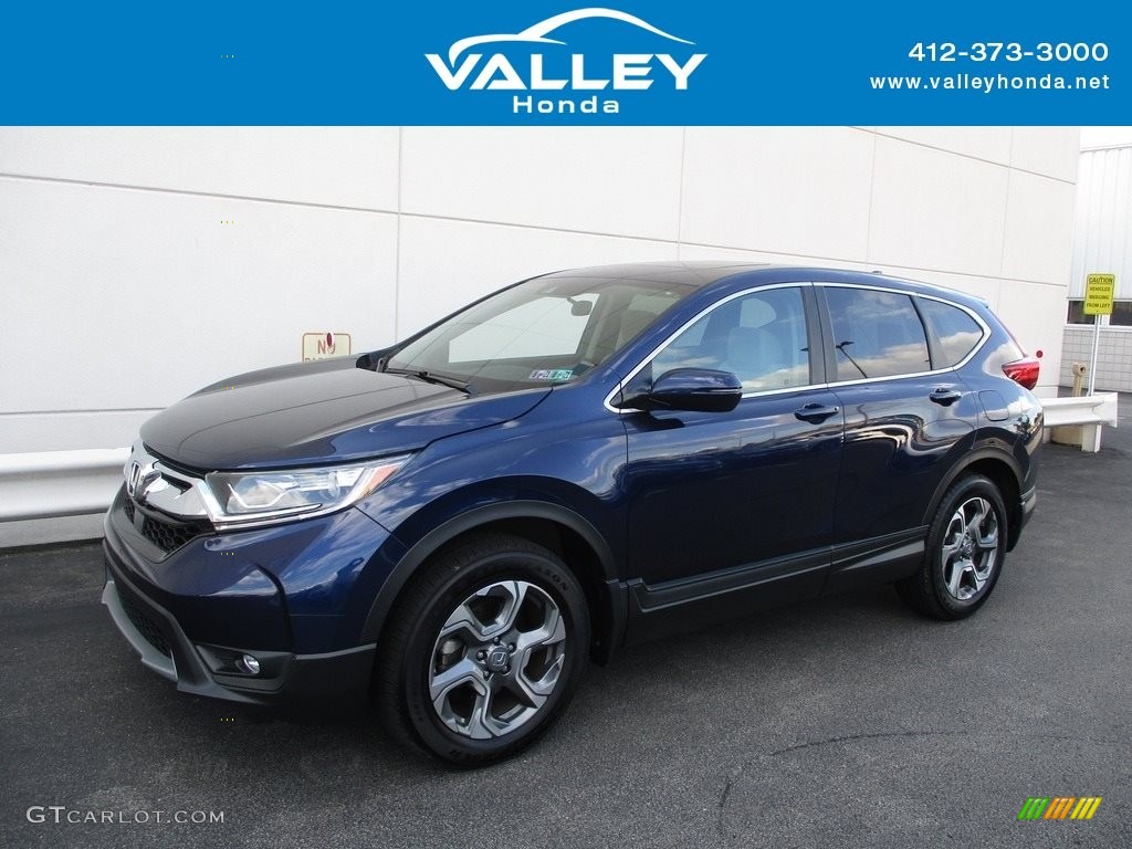 2017 CR-V EX AWD - Obsidian Blue Pearl / Gray photo #1