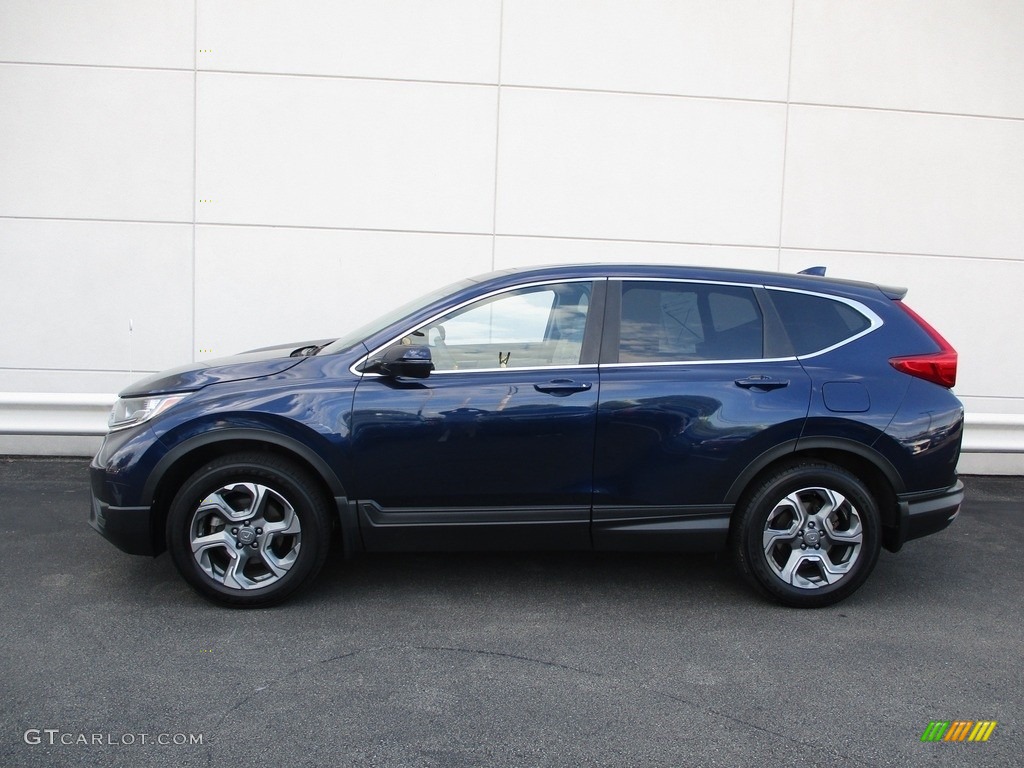 2017 CR-V EX AWD - Obsidian Blue Pearl / Gray photo #2