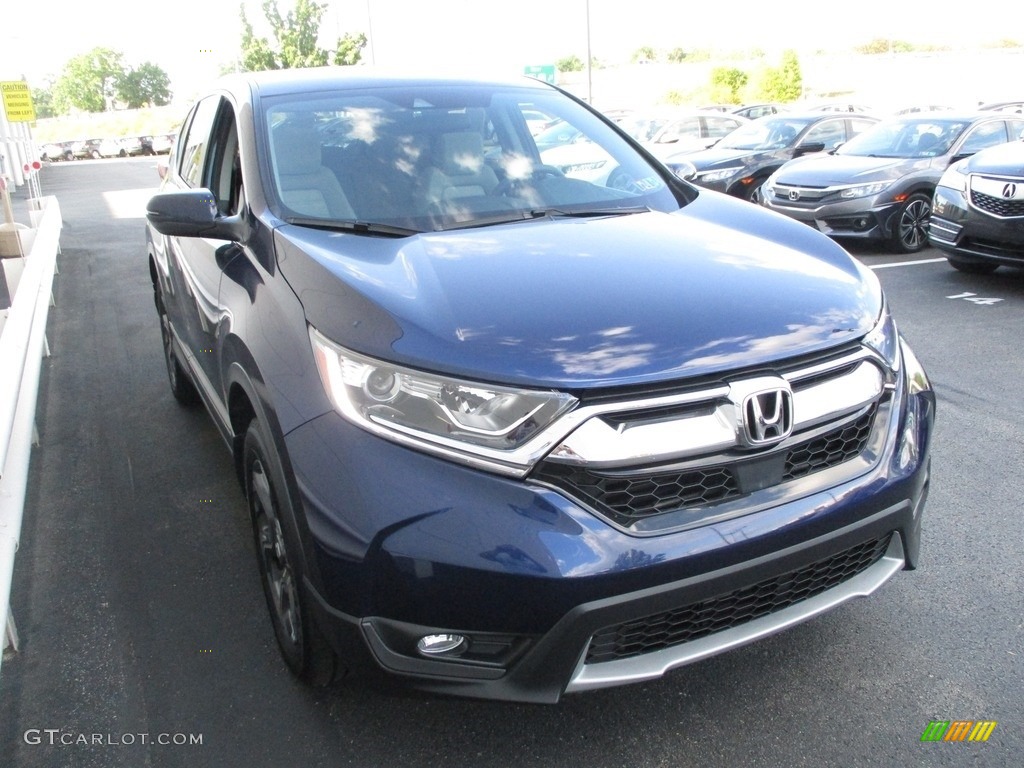 2017 CR-V EX AWD - Obsidian Blue Pearl / Gray photo #7