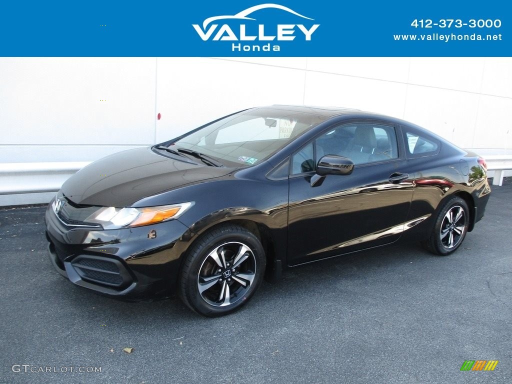 2014 Civic EX Coupe - Crystal Black Pearl / Gray photo #1