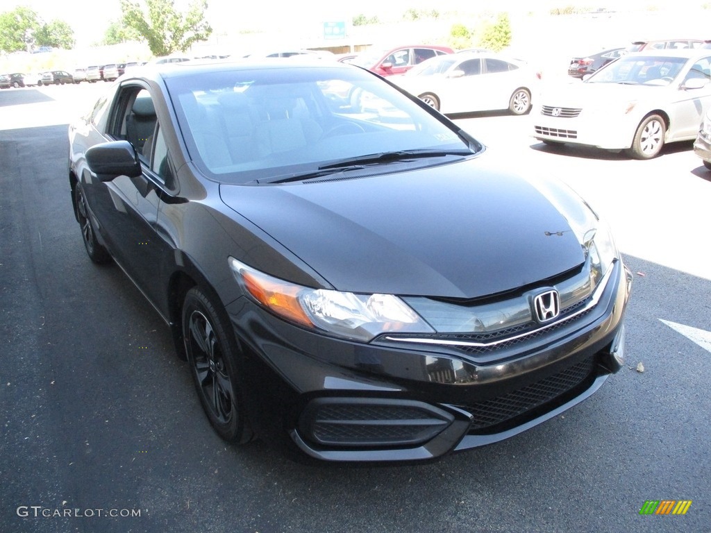 2014 Civic EX Coupe - Crystal Black Pearl / Gray photo #7