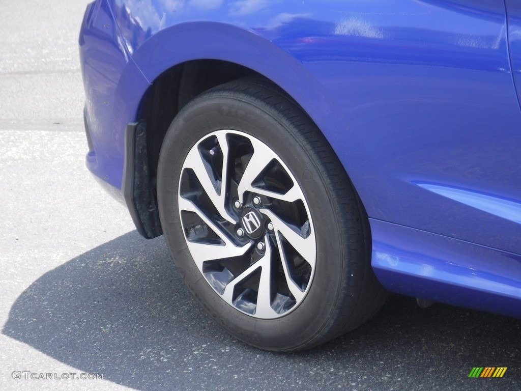 2017 Civic LX-P Coupe - Aegean Blue Metallic / Black/Gray photo #3