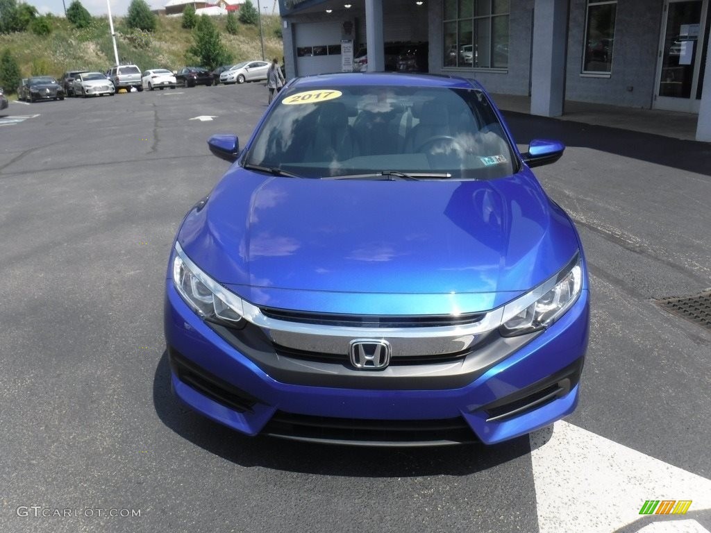 2017 Civic LX-P Coupe - Aegean Blue Metallic / Black/Gray photo #5