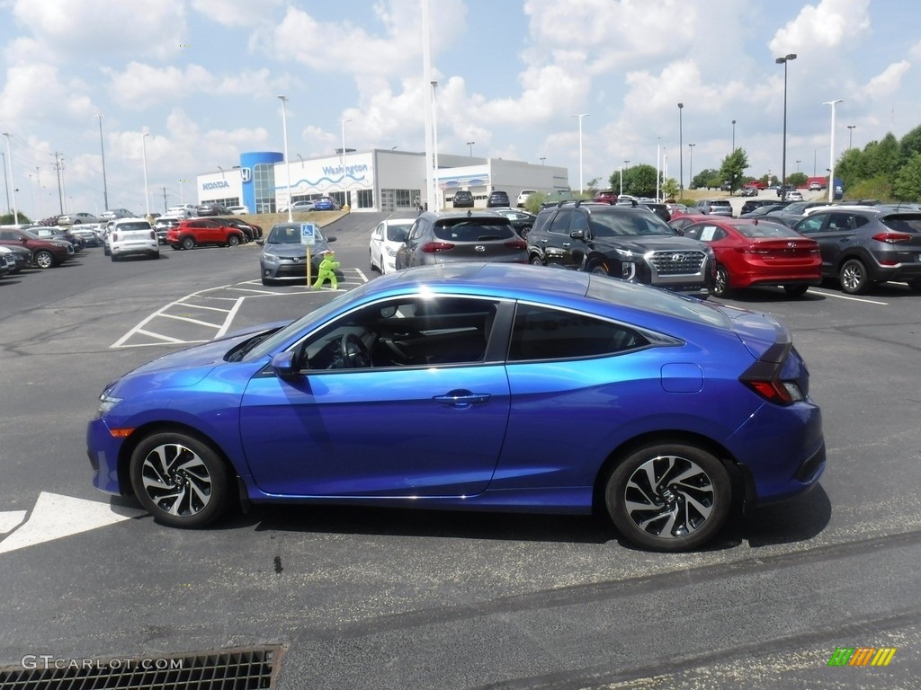 2017 Civic LX-P Coupe - Aegean Blue Metallic / Black/Gray photo #7