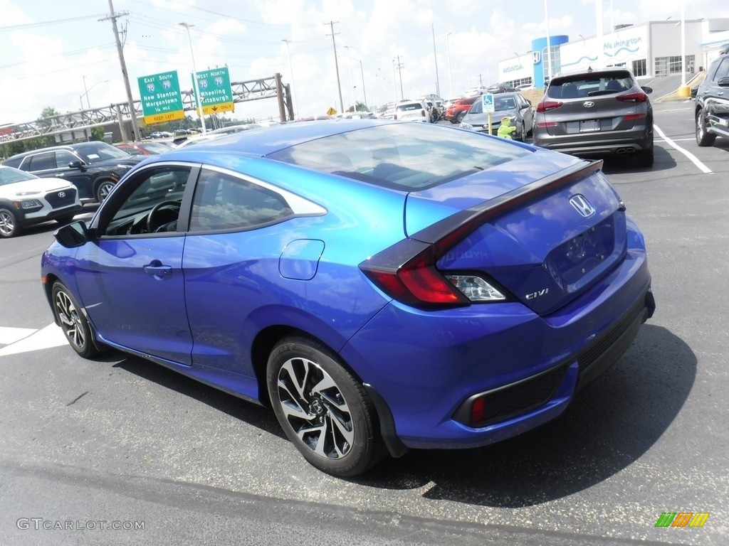 2017 Civic LX-P Coupe - Aegean Blue Metallic / Black/Gray photo #8