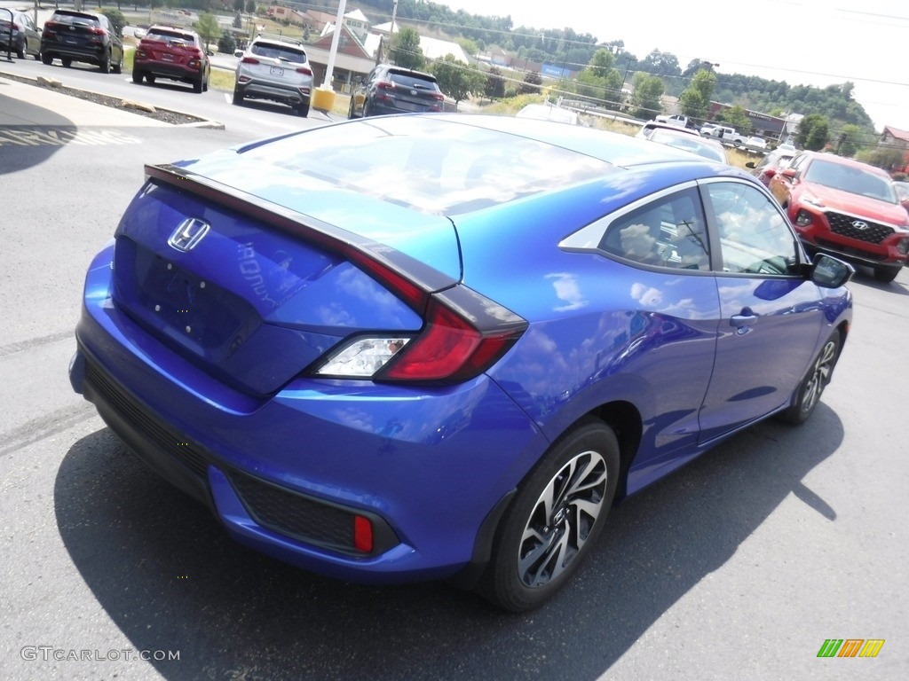 2017 Civic LX-P Coupe - Aegean Blue Metallic / Black/Gray photo #9