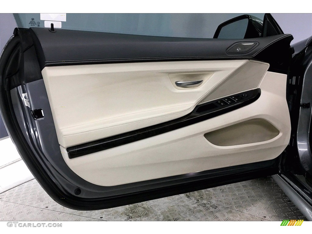 2017 BMW 6 Series 640i Convertible Ivory White Door Panel Photo #138843668