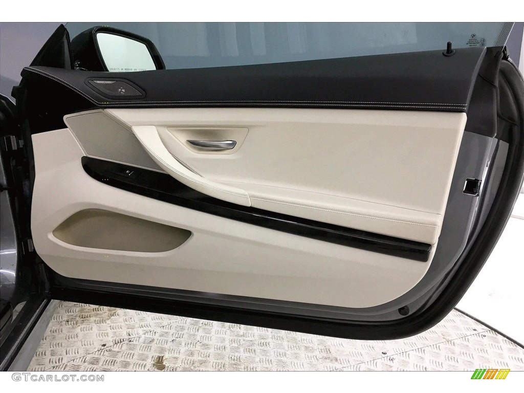 2017 BMW 6 Series 640i Convertible Ivory White Door Panel Photo #138843695
