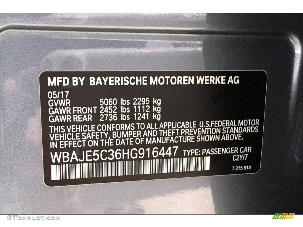 2017 5 Series 540i Sedan - Bluestone Metallic / Black photo #36