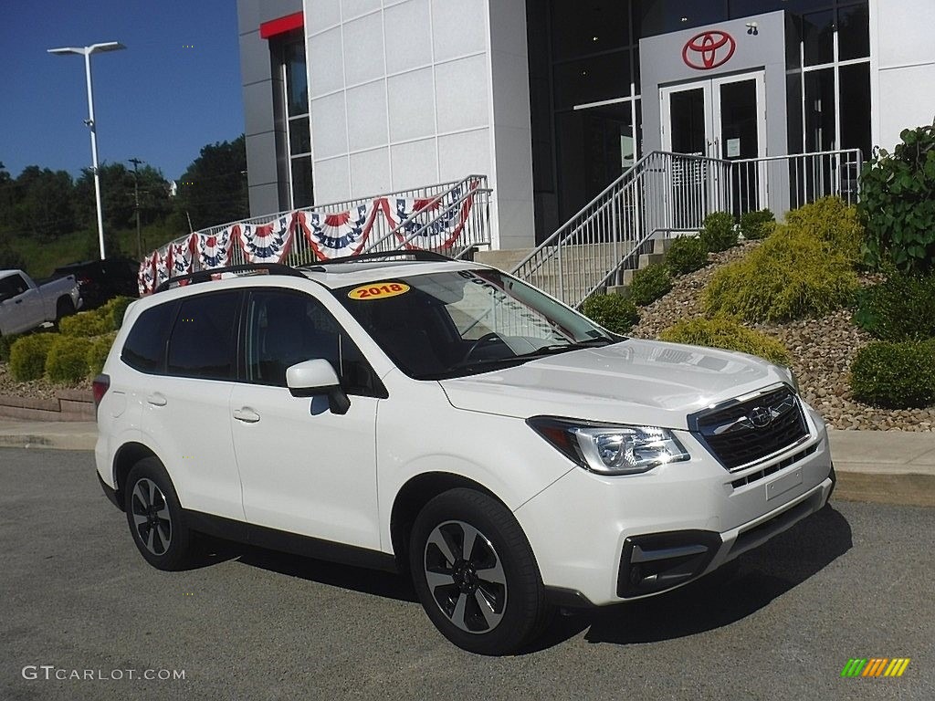 2018 Forester 2.5i Premium - Crystal White Pearl / Black photo #1