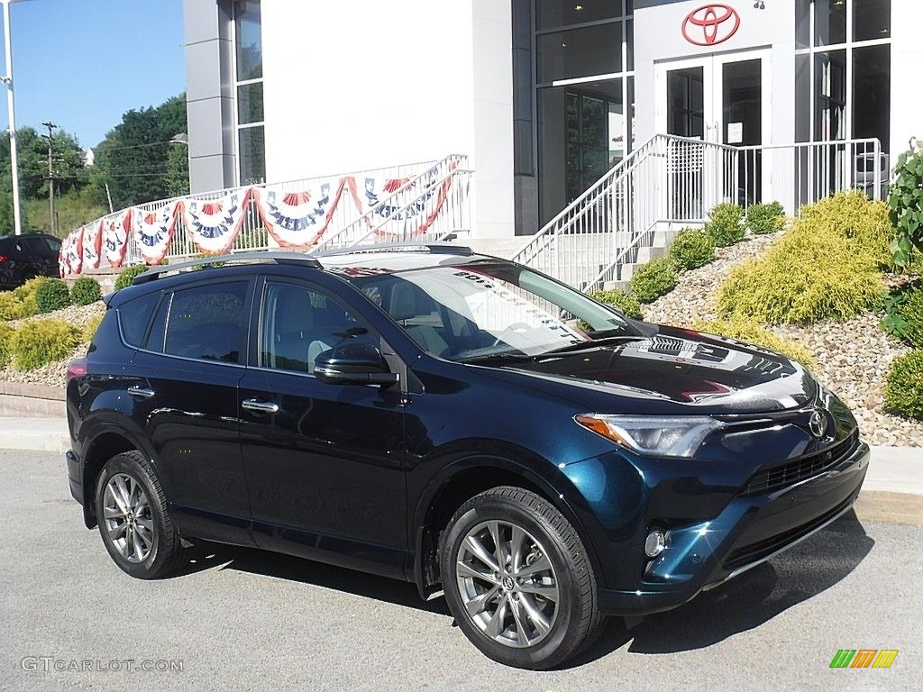 2017 RAV4 Platinum AWD - Galactic Aqua Mica / Black photo #1