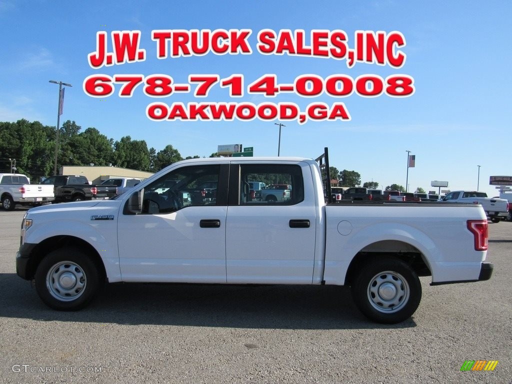 2016 F150 XL SuperCrew - Oxford White / Medium Earth Gray photo #2